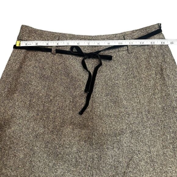 J. Crew Factory Wool Blend Flare Skirt with Velvet Accent Belt Size 2 - Picture 7 of 11
